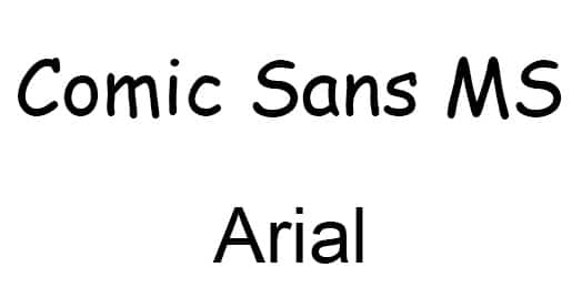 Comic Sans MS Vs Arial