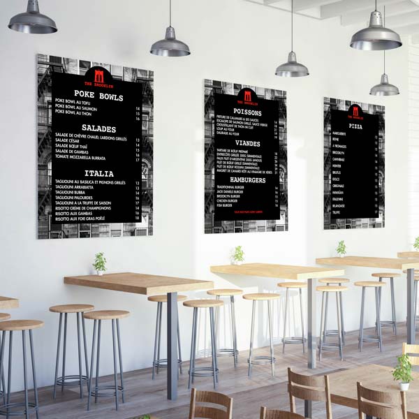 Création et impression panneaux restaurant Le Brooklyn Antibes - DreamPix communication Antibes