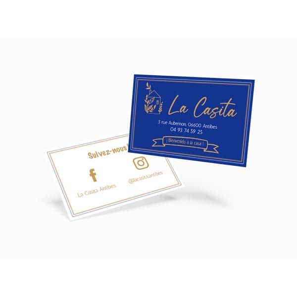 Création et impression cartes de visite Restaurant La Casita Antibes - DreamPix communication Antibes