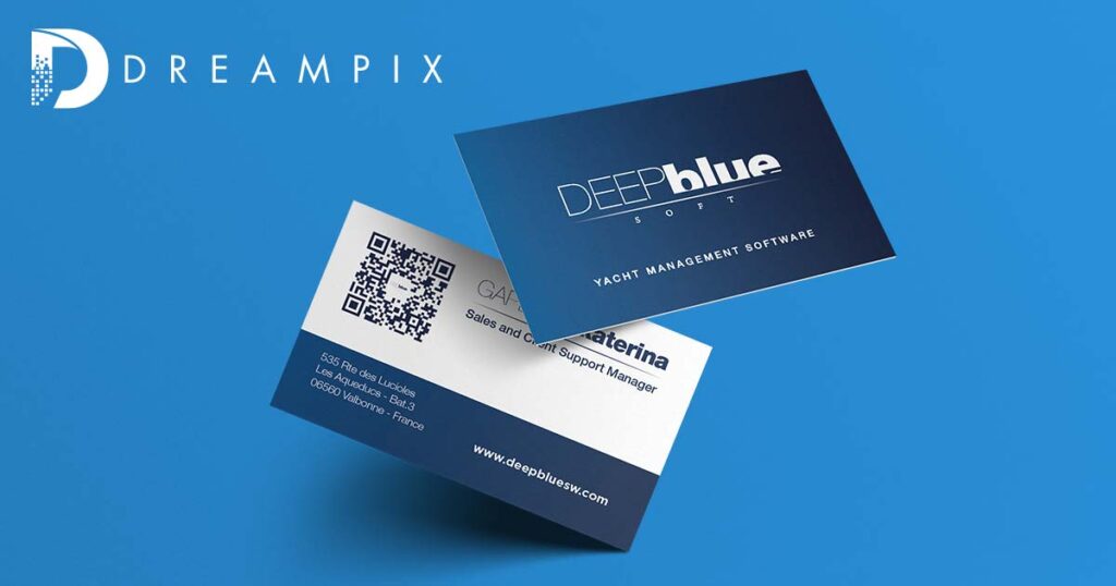 Impression cartes de visites par Dreampix communication Antibes - Deep Blue Soft 2022